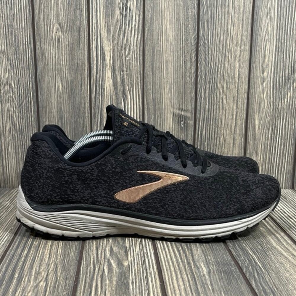 Brooks Anthem 2 Men Running Walking Shoes Black Gold Sz 13 Gym Exercise Workout